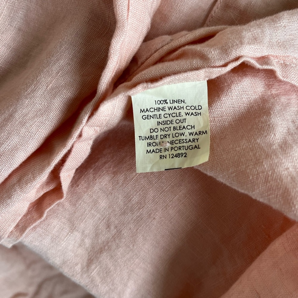 Serena & Lily 100% Linen Set Blush Pink Top & Pants Size S Coastal Resort Lounge - Picture 5 of 15